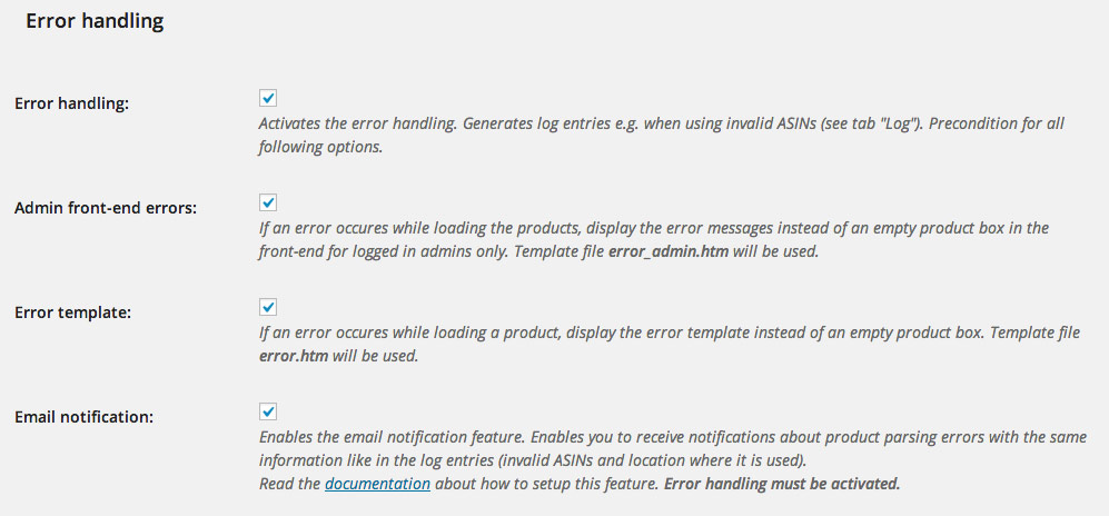 ASA error handling